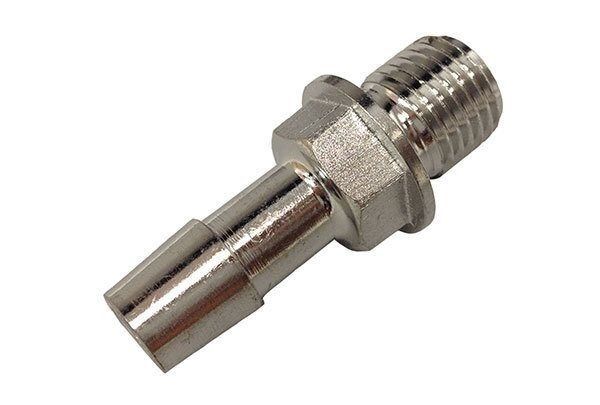 ADAPTER: 1/4-18 NSPM X 3/8" BARB, STAINLESS